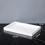 ensemble accessoires salle bain marbre blanc doré distributeur savon porte brosse savon