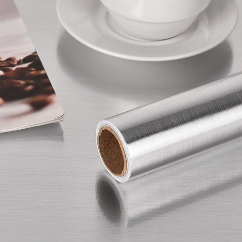 papier peint auto adhésif moderne rayures argenté mur réfrigérateur cuisine décoration