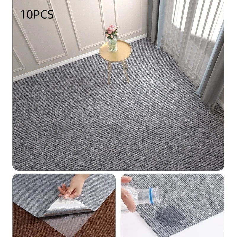 tapis autocollants 30x30cm gris marron carreaux géométriques moderne insonorisants intérieur chambre salon