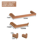 ensemble accessoires salle bain moderne or rose porte serviette savon gobelet mural
