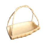 panier decoratif japonais bois texturé plateau rangement vert beige rustic champetre asiatique