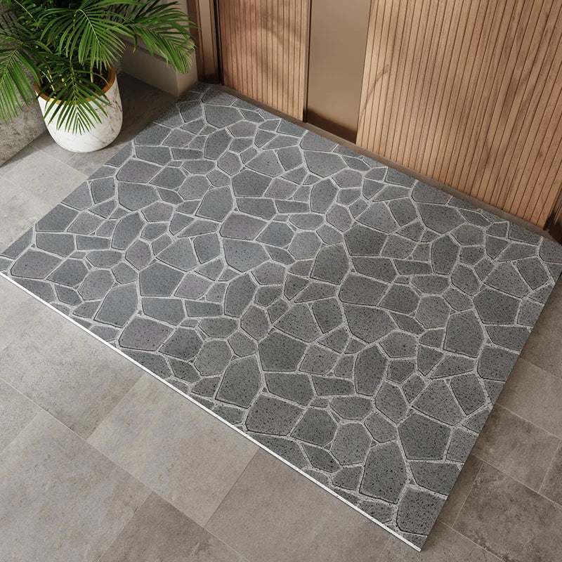 tapis sol porte d'entrée extérieur effet pierre granit moderne imperméable antidérapant gris beige