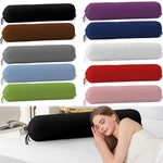 oreiller cylindrique polyester coton blanc bleu noir vert gris rouge moderne opaque 106x35cm