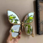 miroir papillon doré libellule artisanal crochet dentelé décoration murale decor espejo