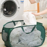 panier linge pliable imperméable polyamide gris noir maille moderne poignées poches capacitaire salle bain