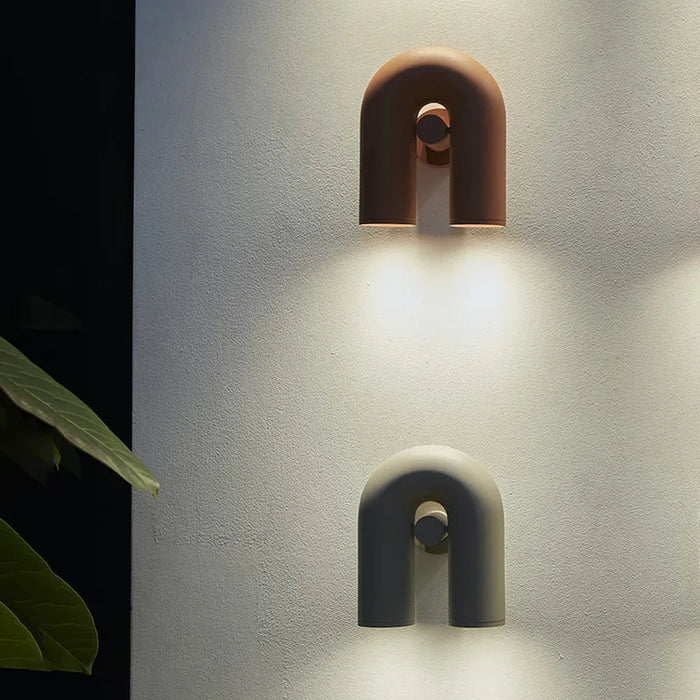 Applique murale LED rotative en U gris