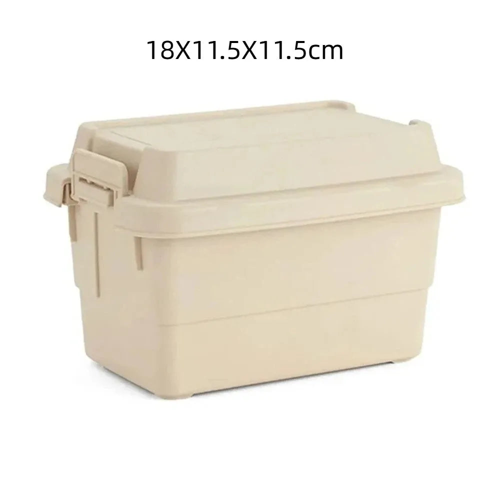 boîtes rangement camping beige vert noir pots conservation couvercle poignées durable respectueux environnement pratique