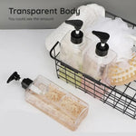 flacons savon liquide noir vert transparent moderne minimaliste rechargeables salle bain cuisine