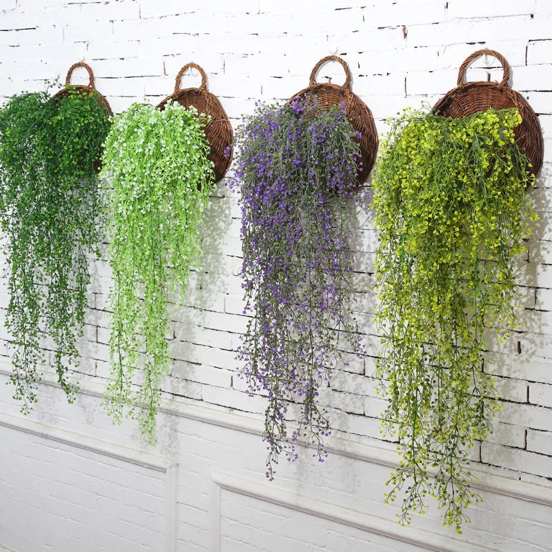 panier suspendu tressé plante artificielle soie vigne naturelle mariage anniversaireintérieur rustic déco