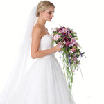 bouquets mariage fleurs artificielles cascade blanc rose violet bleu
