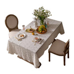 nappe blanche broderie florale classique réutilisable coton mariage fêtes halloween noël Thanksgiving