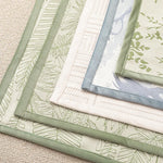 housse coussin carrée jacquard motif floral vert beige gris décoration salon chambre moderne chic