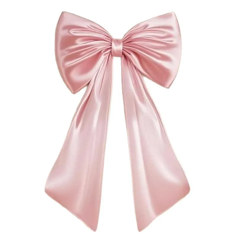 décoration festivaire noeud papillon rose satin brillant adhésif rubans flottants anniversaire mariage noël festive