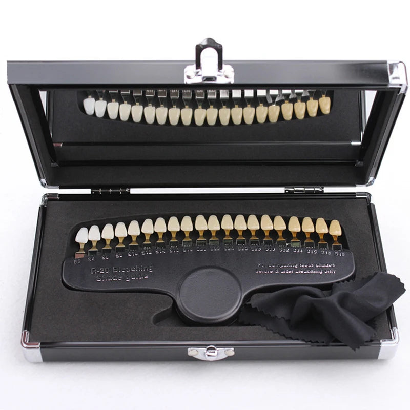 guide teintes dentaires professionnel clips étui noir 20 couleurs texture grain