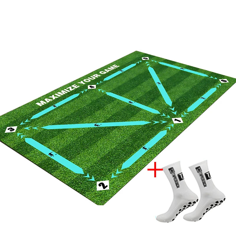 tapis entraînement football vert blanc noir terrain ballons didactique pratiqueintérieurextérieur