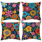 taies d'oreiller motif floral multicolore moderne housse coussin polyester peacheskin zipper 40x40cm 45x45cm 50x50cm