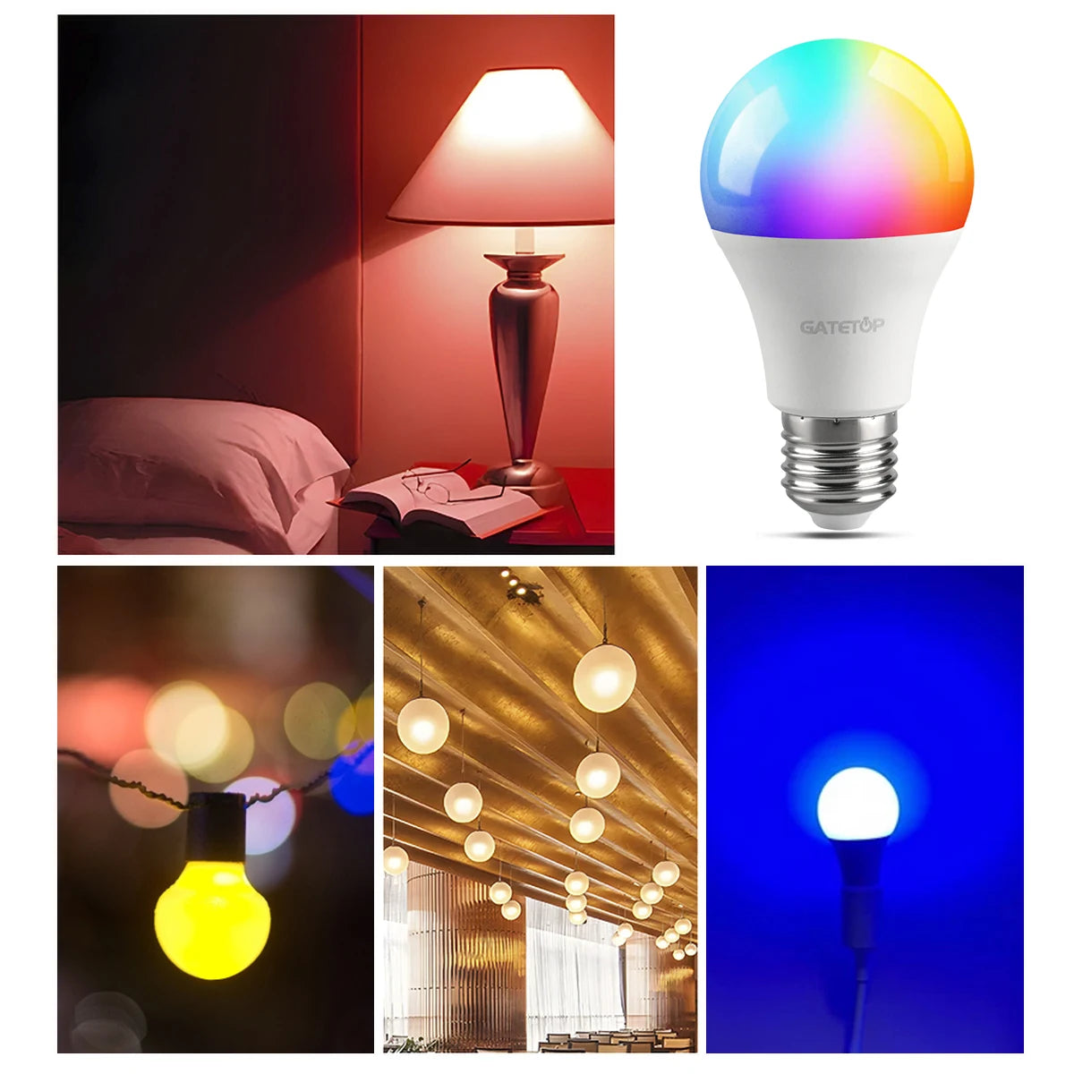 ampoules led rgb blanc multicolore transparentes modernes télécommande e27 e14 gu10