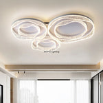plafonnier led moderne blanc noir texture cristaux éclairage intérieur salon chambre coucher