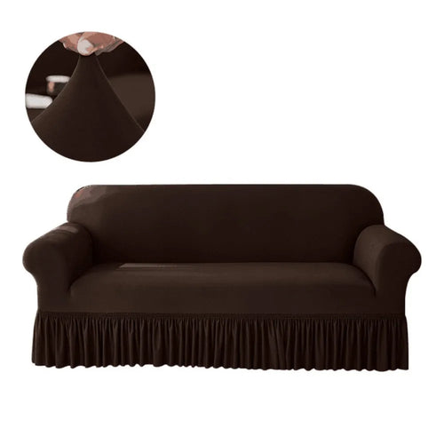 housse canapé extensible anti poussière élastique canapé trois places moderne gris noir