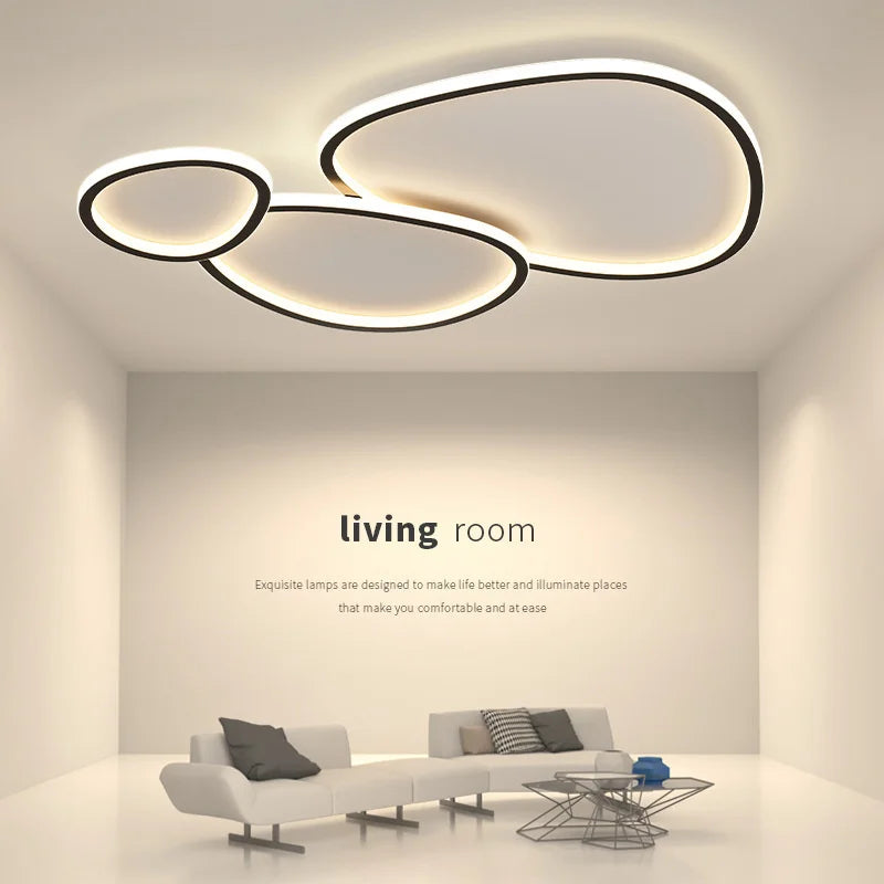 Plafonnier LED design nordique minimaliste noir