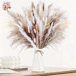 décoration boho bouquet fleurs séchées pampas naturel beige blanc vase maison anniversaire