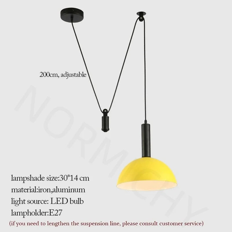 suspension lumineuse moderne conique led réglable noir blanc chambre salon