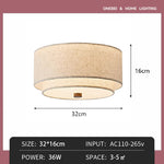 lampe moderne tissu fini beige clair éclairage led surface télécommande