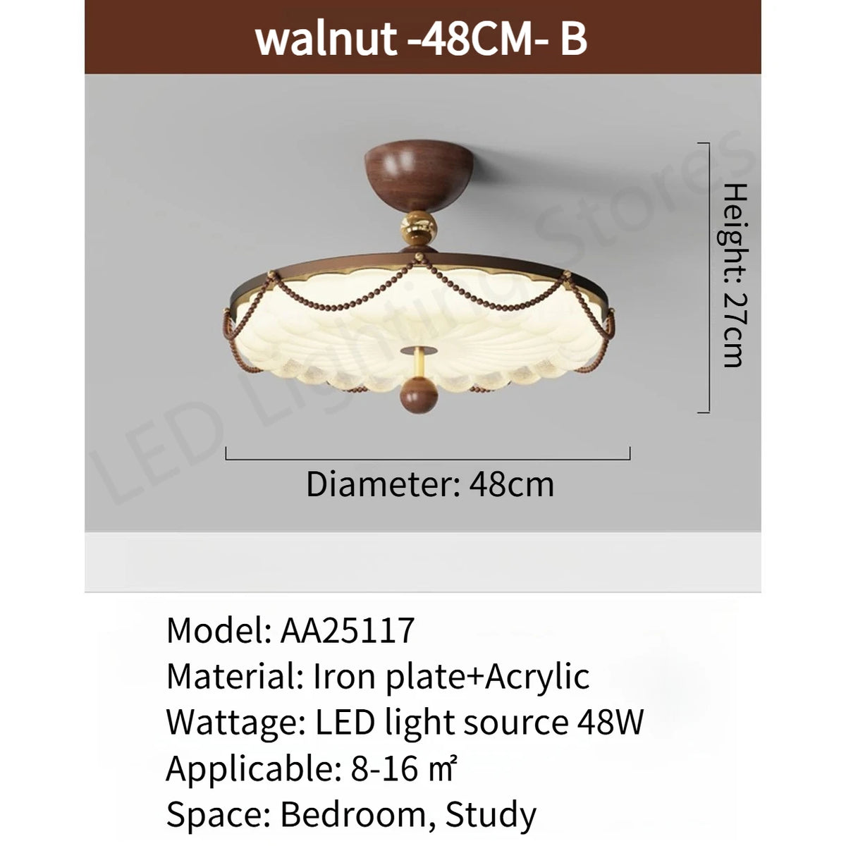 lampe classique marron blanc chaînes dorées texture tissu éclairage romantique chambre enfant
