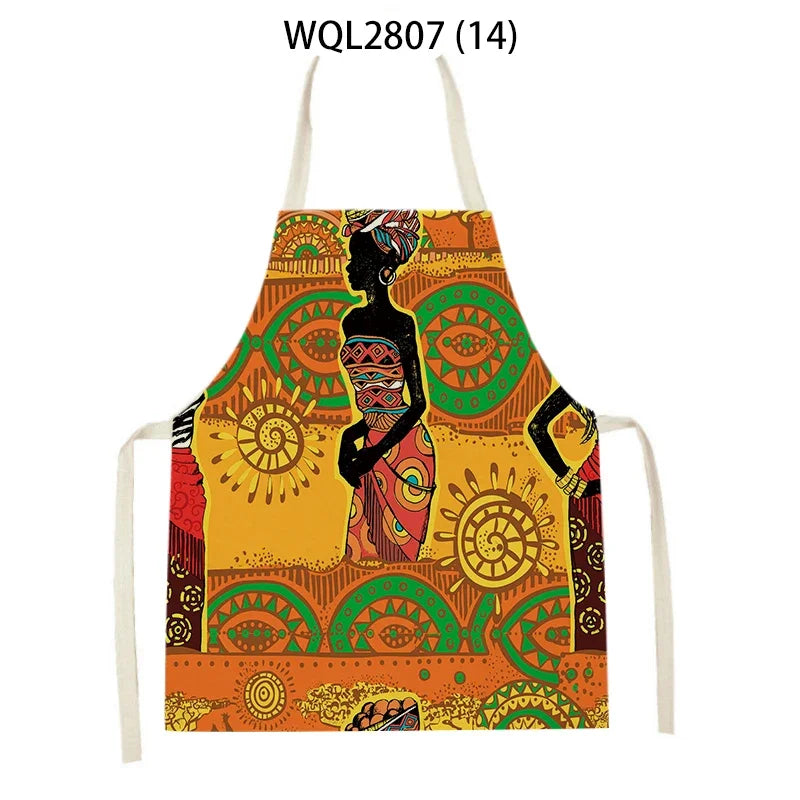 tablier cuisine coton motif ethnique floral adulte enfant ruban serrage