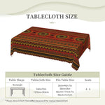 nappe table ethnique géométrique rouge verte noir beige 100% polyester imperméable réutilisable moderne