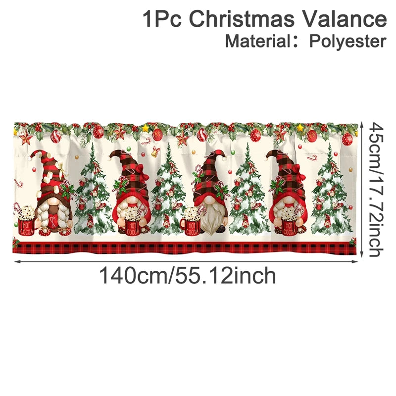 rideau noël blanc motifs flocons arbres eyelets polyester opaque traditionnel