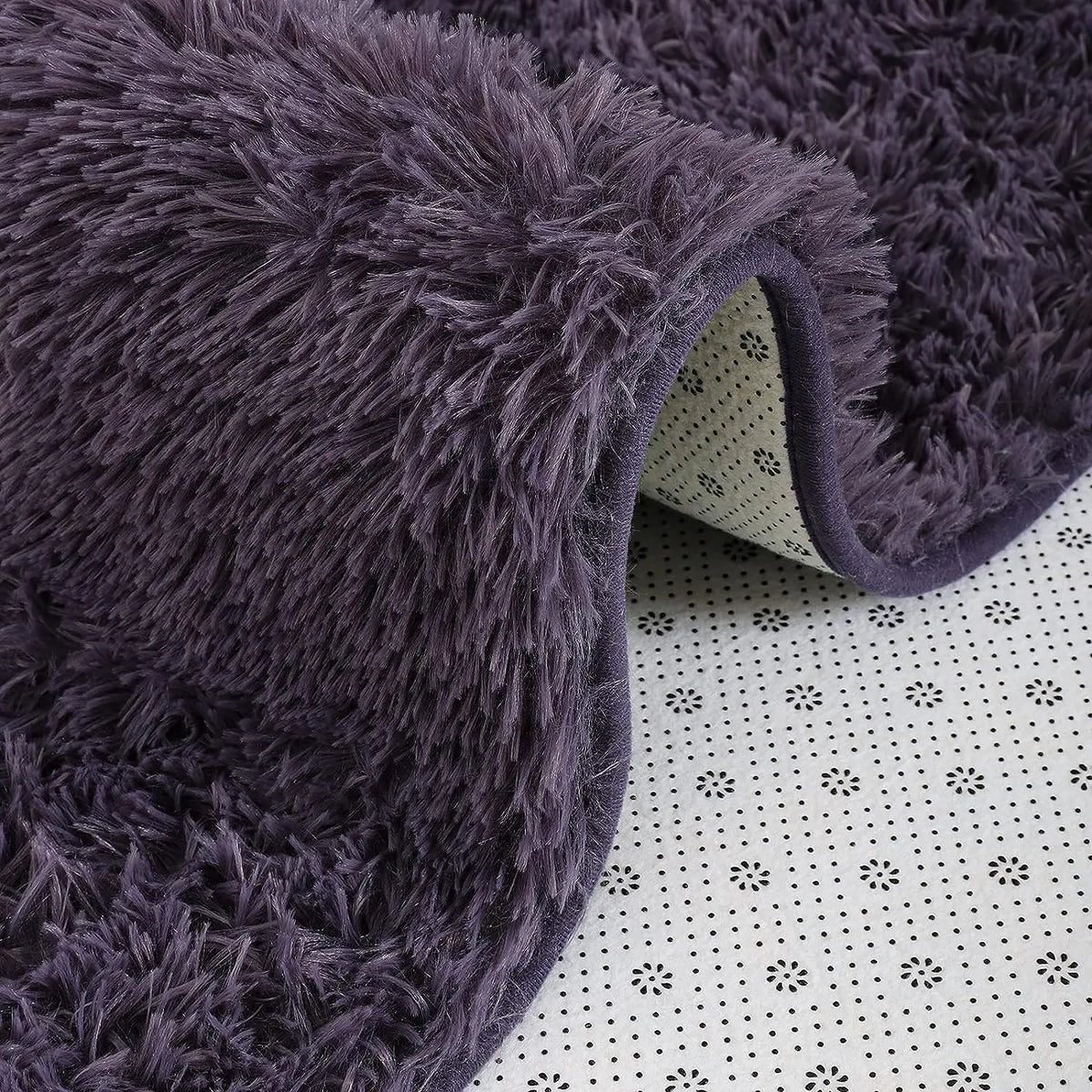 tapis violet doux peluche polyester antidérapant moderne salon chambre decorative rectangle