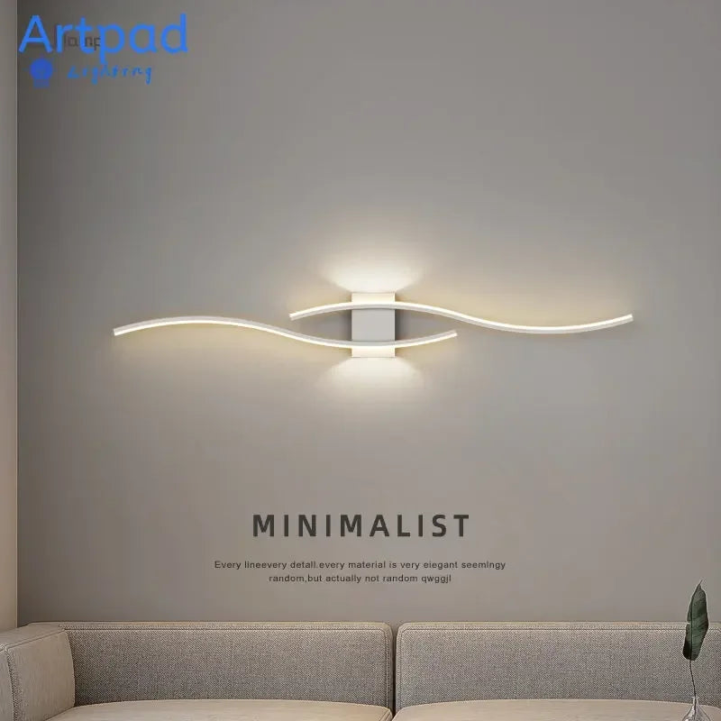 Applique murale LED bleue design artistique