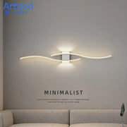 applique murale led minimaliste ondulé gris blanc moderne chambre salon