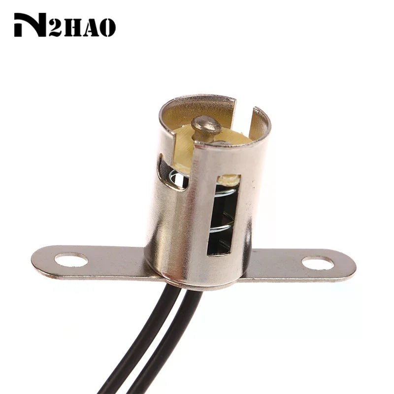 support lampe métal argenté noir industrielle fil électrique douille lampe fixations trou plaque métal