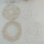 serviettes table brodées dentelle blanc beige classique maison cuisine festives vintage