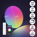 lampe led moderne télécommande blanc motifs géométriques lumière intensité variable