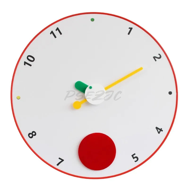 horloge murale moderne minimaliste couleurs vives enfantine geometrique chambre salon