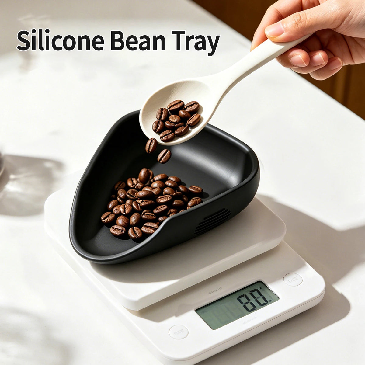 plateau grains noir silicone minimaliste moderne facile nettoyer resistant chocs