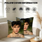 taie d'oreiller personnalisée photo homme noir moderne douce polyester coton noir beige lit ultraconfortable