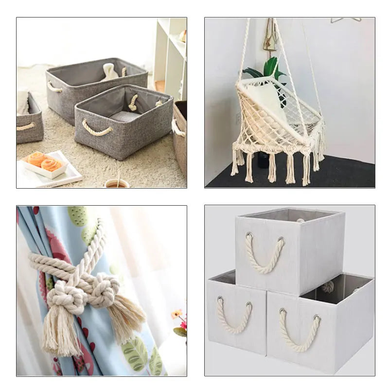 corde coton tissée rustique 10 12 15 20mm beige clair haute ténacité artisanat bricolage