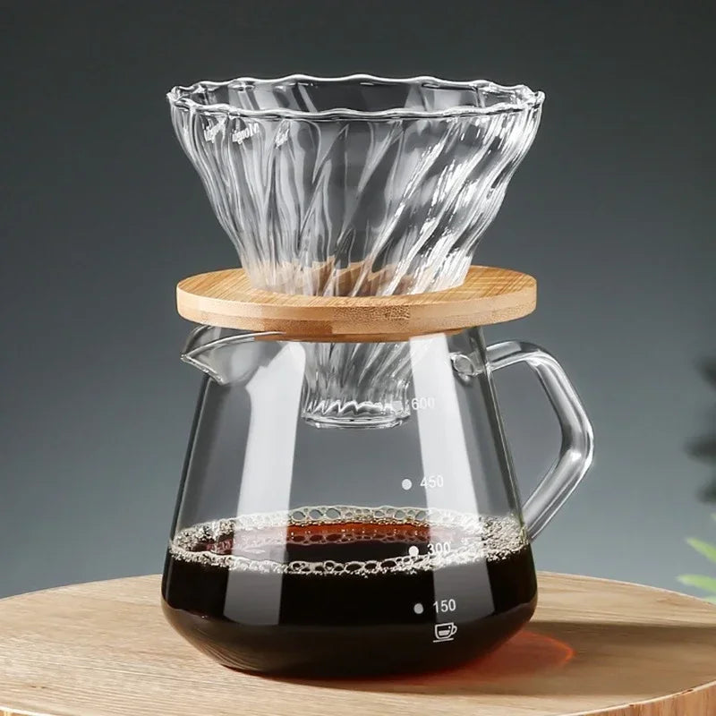 filtre carafe verre rayures verticales moderne ensemble 600ml 300ml transparent