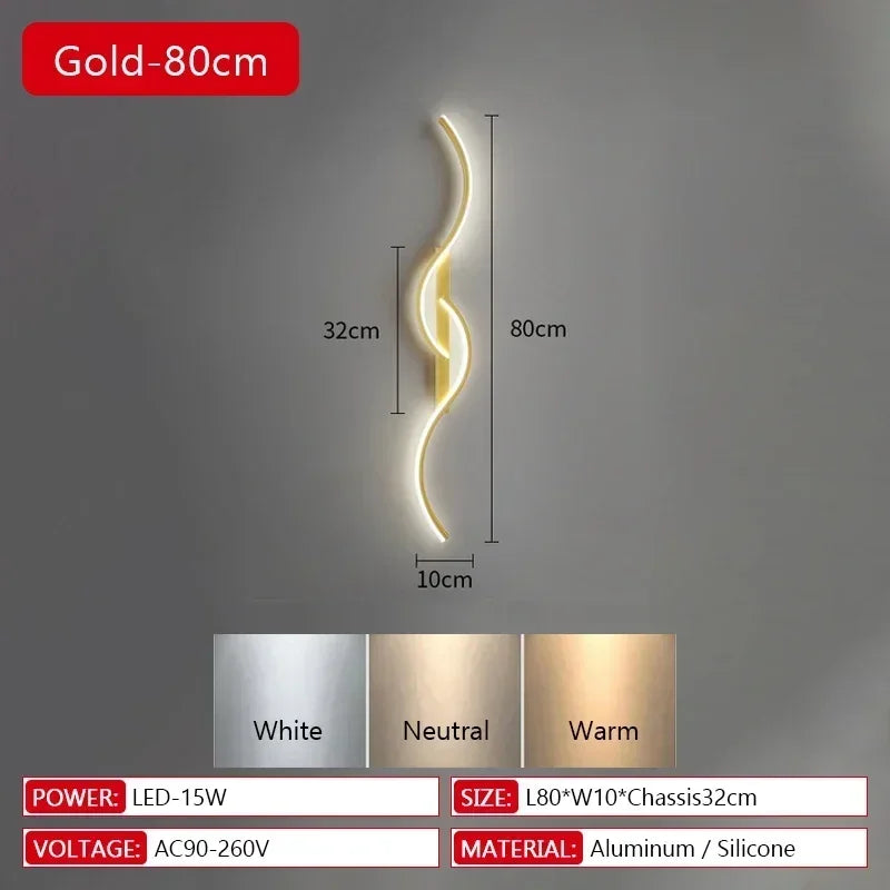 lampes murales modernes or noir led 220v 90 260v sources lumineuses 10 15m² minimaliste