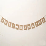 guirlande décorative mariage just married lettre relief texture jute rustique anniversaire noel festive