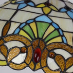 lampe suspendue art deco multicolore motifs floraux ampoule e27 anneaux métalliques chambre salon étude
