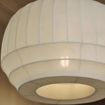 suspension lumineuse moderne blanc rayures horizontales finies opaques led e27 chambre salon