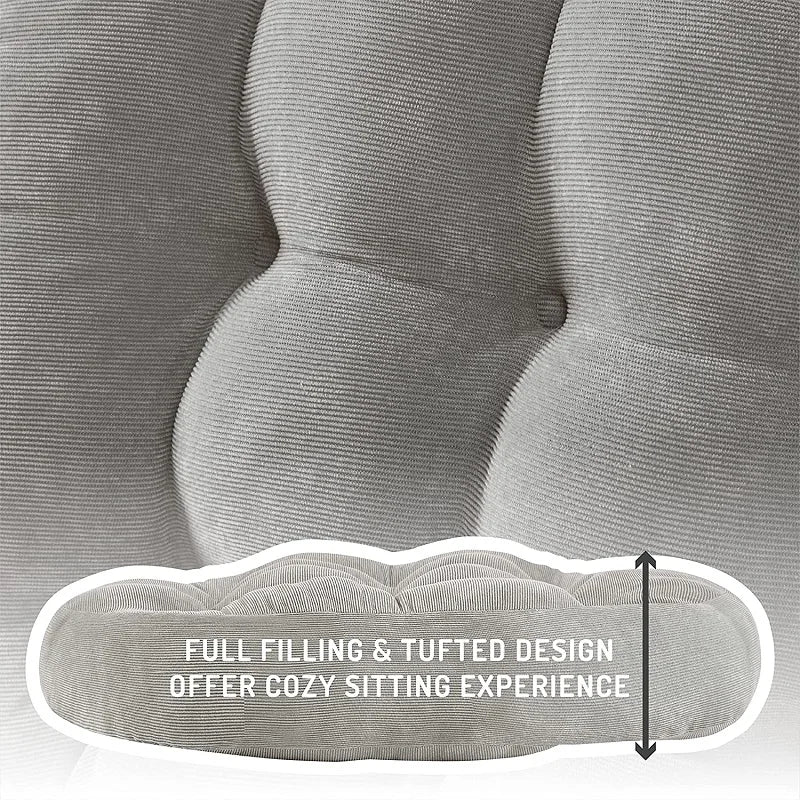 coussin rond gris corduroy adulte salon massage non amovible lavable