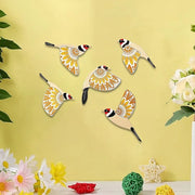 Décoration murale oiseaux volants en bois 5 pièces pour intérieur et extérieur - Ombre Interieur
