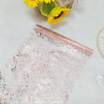 chinois brodé or blanc semi transparent festif décoration table mariage anniversaire rouleau voile 275cm