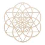 coasters bois clair gravure circulaire fleur vie om lotus minimaliste 14cm 30cm